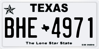 TX license plate BHE4971