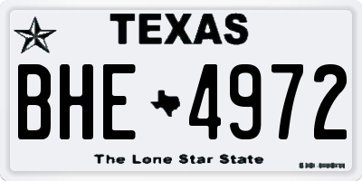 TX license plate BHE4972