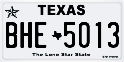 TX license plate BHE5013