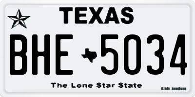 TX license plate BHE5034