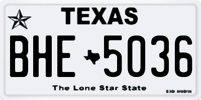 TX license plate BHE5036