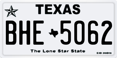 TX license plate BHE5062