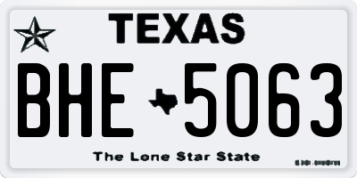 TX license plate BHE5063
