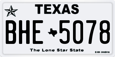 TX license plate BHE5078