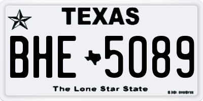 TX license plate BHE5089