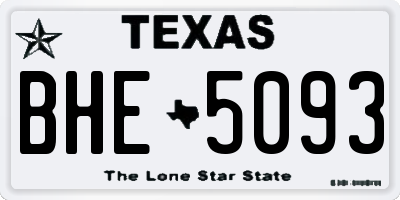 TX license plate BHE5093