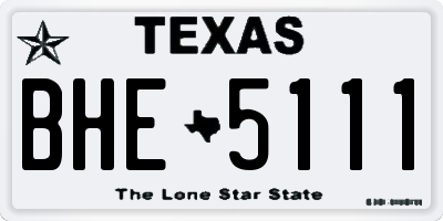TX license plate BHE5111