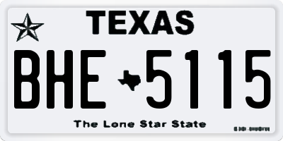 TX license plate BHE5115