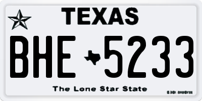 TX license plate BHE5233