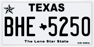 TX license plate BHE5250