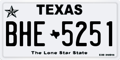 TX license plate BHE5251