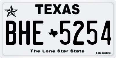 TX license plate BHE5254