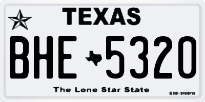 TX license plate BHE5320