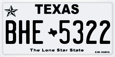 TX license plate BHE5322