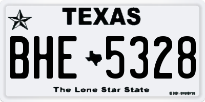 TX license plate BHE5328