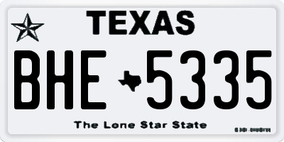 TX license plate BHE5335