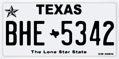 TX license plate BHE5342