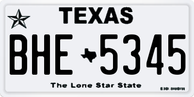 TX license plate BHE5345