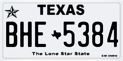 TX license plate BHE5384