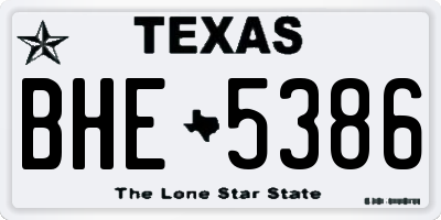TX license plate BHE5386