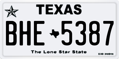 TX license plate BHE5387