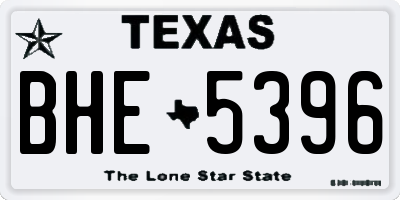 TX license plate BHE5396