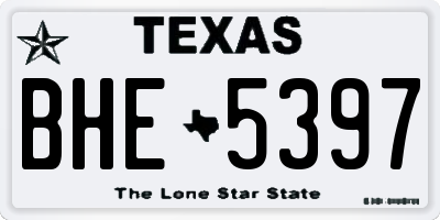 TX license plate BHE5397