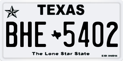 TX license plate BHE5402
