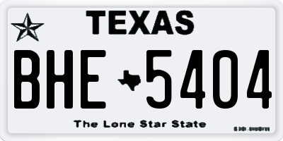 TX license plate BHE5404