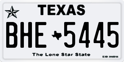 TX license plate BHE5445
