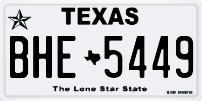 TX license plate BHE5449