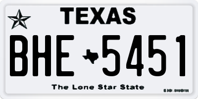 TX license plate BHE5451