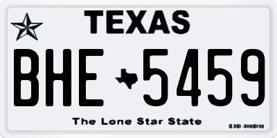 TX license plate BHE5459