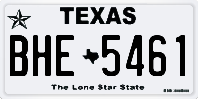 TX license plate BHE5461