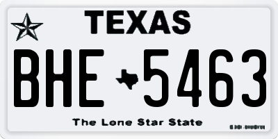 TX license plate BHE5463