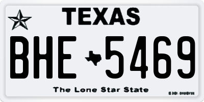 TX license plate BHE5469