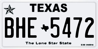 TX license plate BHE5472
