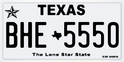 TX license plate BHE5550