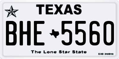 TX license plate BHE5560