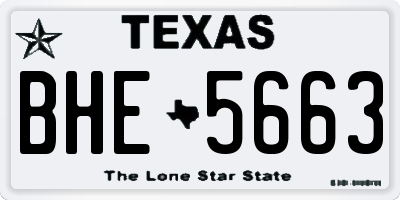 TX license plate BHE5663