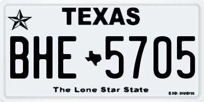 TX license plate BHE5705