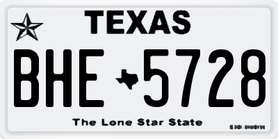 TX license plate BHE5728