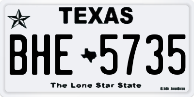 TX license plate BHE5735
