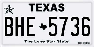 TX license plate BHE5736