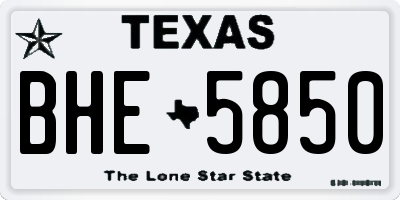 TX license plate BHE5850