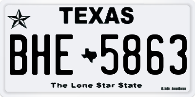 TX license plate BHE5863