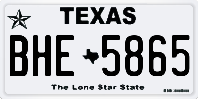 TX license plate BHE5865