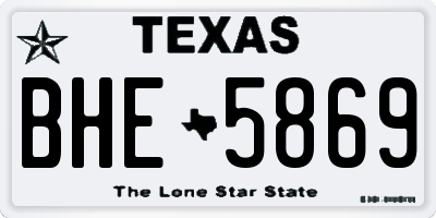 TX license plate BHE5869