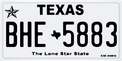 TX license plate BHE5883