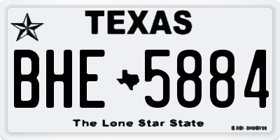 TX license plate BHE5884